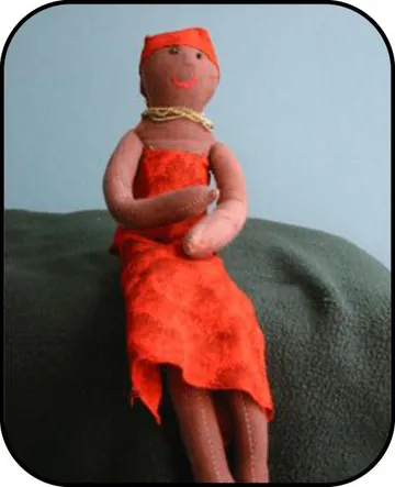 Handmade doll: Untitled-Orange Dress