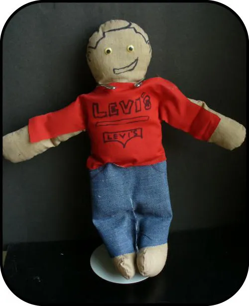 Handmade doll: Levi Strauss